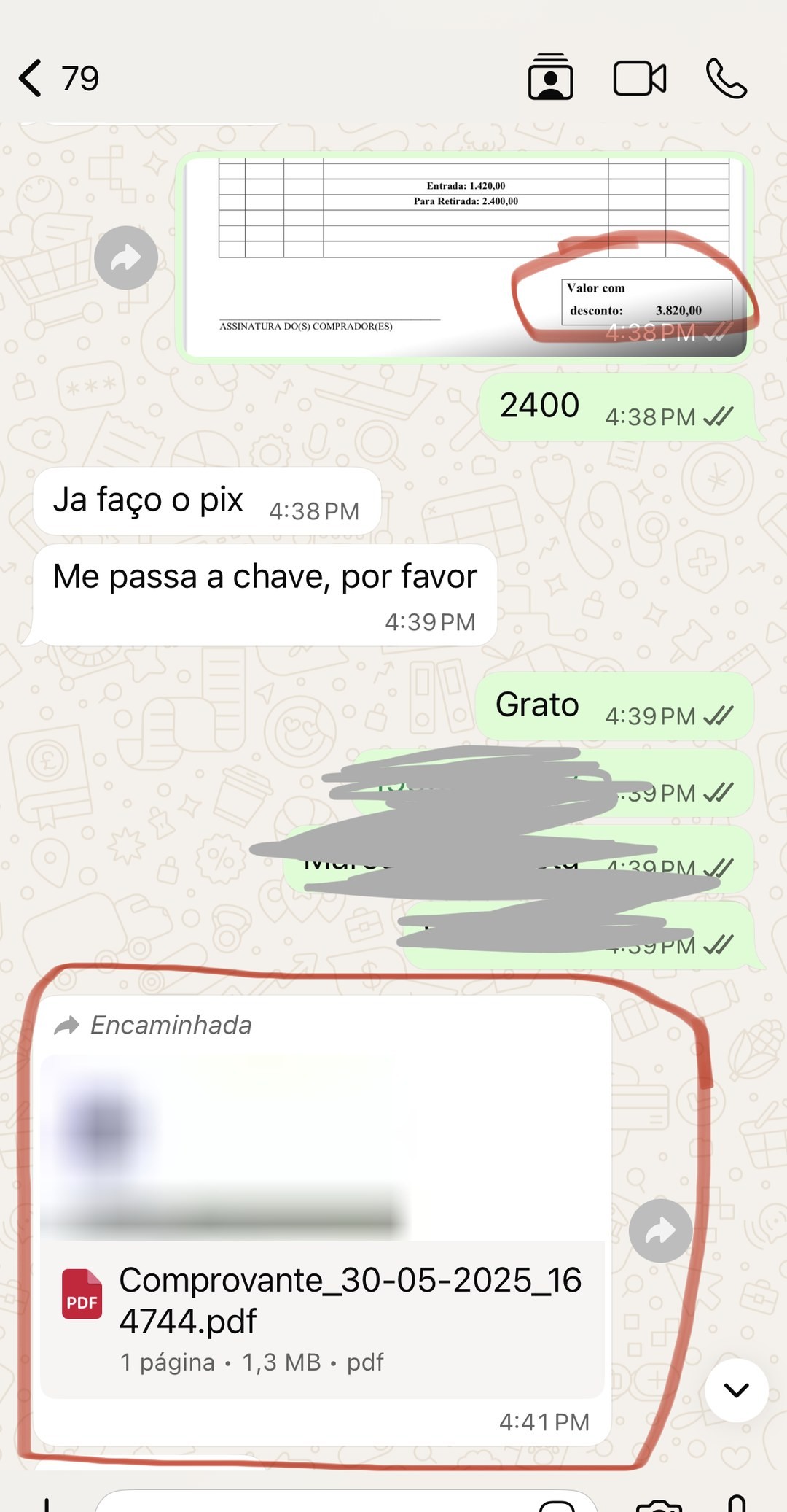 “Já faço o pix. Me passa a chave”