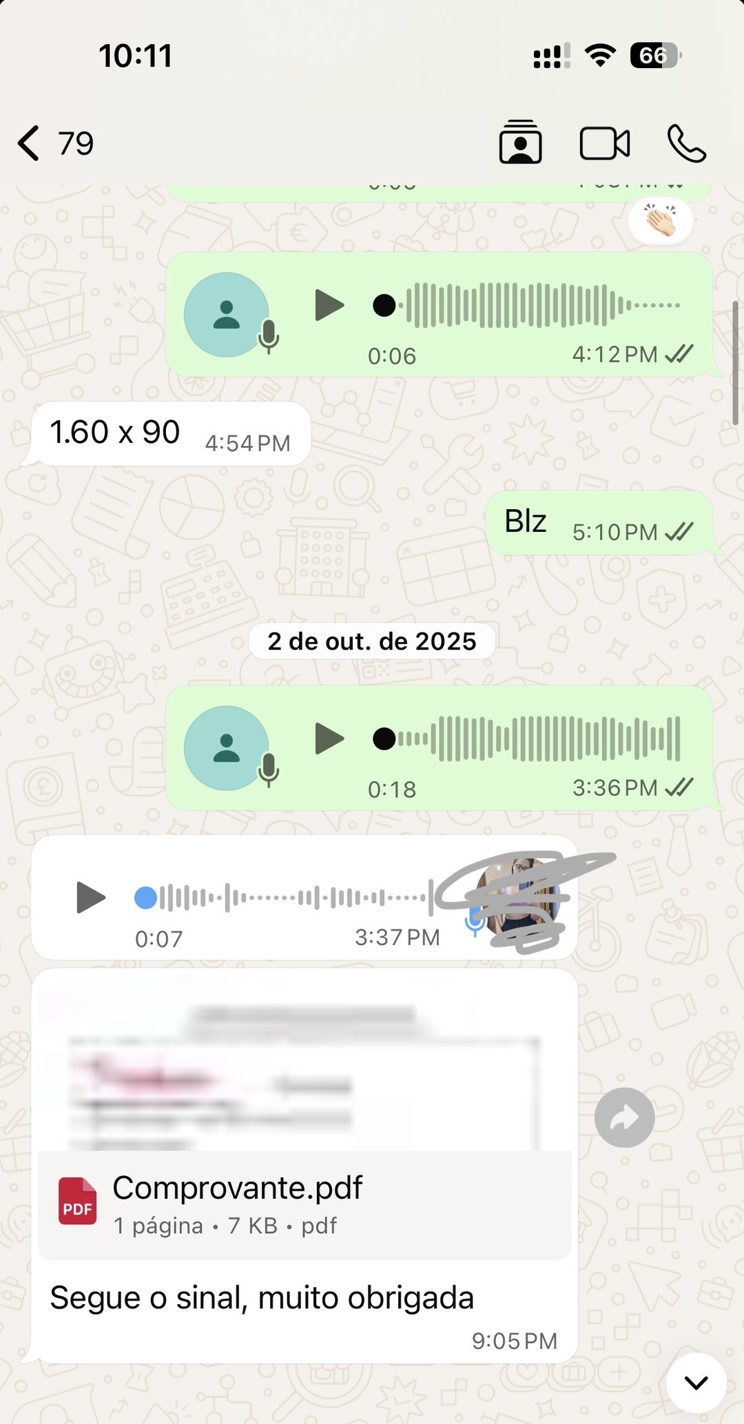 “Segue o sinal, muito obrigada”